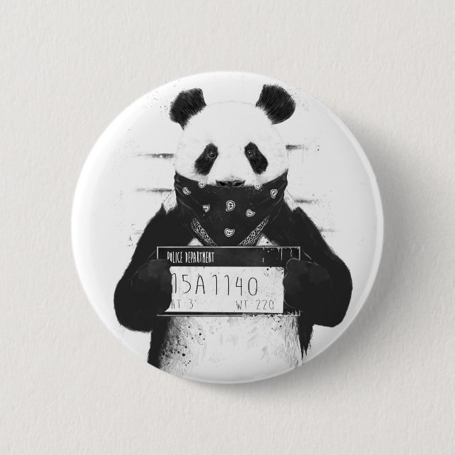 Bad panda 2 inch round button (Front)