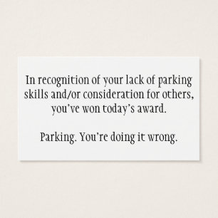 Bad parking cards