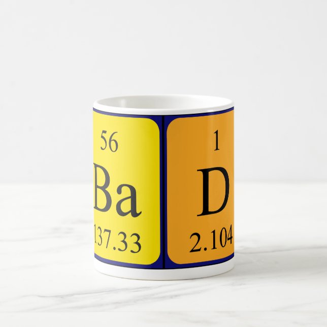Bad periodic table name mug (Center)