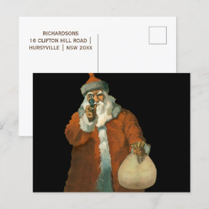 Bad Santa Claus Holiday Postcard