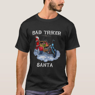 Bad Santa Claus Triker Funny Christmas Trike Motif T-Shirt