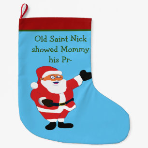 Bad Santa POETRY Weird Humour Classic Value Funny Large Christmas Stocking