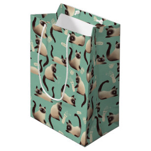 Bad Siamese Cats Knocking Stuff Over Medium Gift Bag