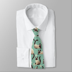 Bad Siamese Cats Knocking Stuff Over Tie