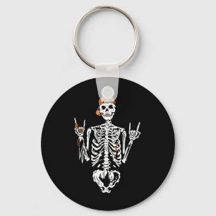 Bad Skeleton Hand Rock Summer Halloween Skull Wome Keychain