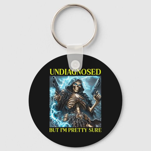 Bad Skeleton Undiagnosed Autism Brainrot  Keychain (Front)