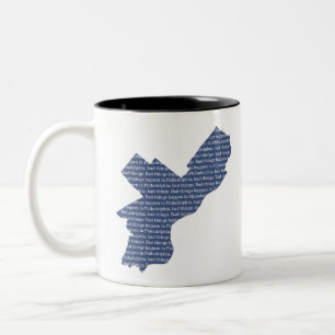Bad Things Happen in Philadelphia: Map Fade Two-Tone Coffee Mug