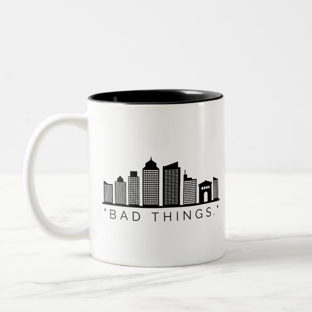 Bad Things Happen in Philadelphia: Skyline Two-Tone Coffee Mug (Left)