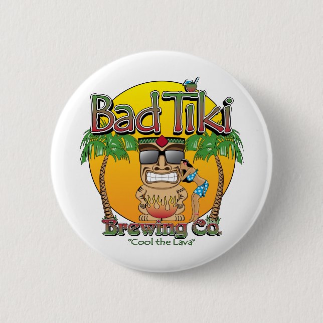 Bad Tiki Brewing Company 2 Inch Round Button (Front)