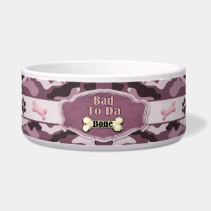 Bad To Da Bone 2 Camo Dog Dish - Customize