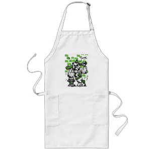 Bad To The Bone Bulldog Gangster Art Long Apron