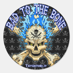 Bad to the Bone Classic Round Sticker