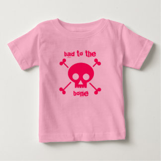Bad to the Bone Cute Pink Halloween Tutu Baby T-Shirt