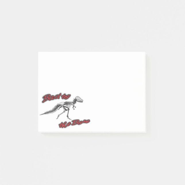 Bad to the Bone Dino Bone Post-it Notes (Front)