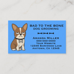 Bad to the Bone Dog Groomer   Funny Pet Grooming  Business Card