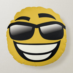 bad to the bone emoji round pillow