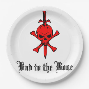Bad to the Bone Halloween Paper Plate