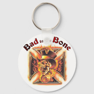 Bad to the bone keychain