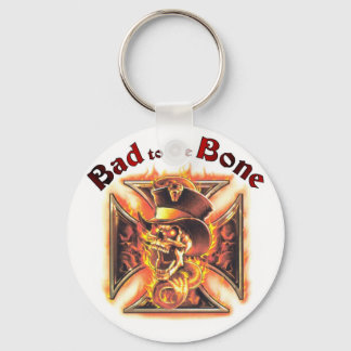 Bad to the bone keychain
