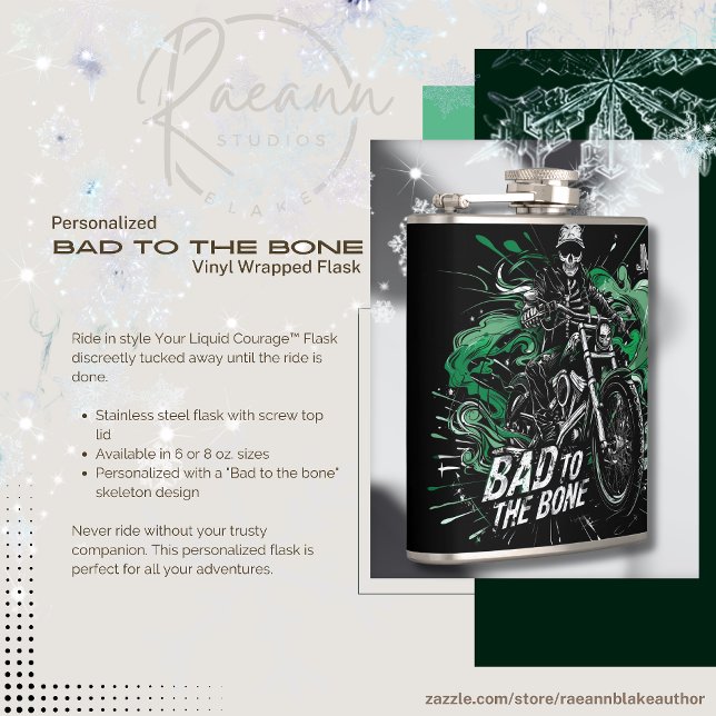 Bad to the Bone Personalized Vinyl Wrapped Flask (Creator Uploaded)