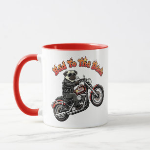 Bad To The Bone "Pugly Attitude" Pug Biker Mug