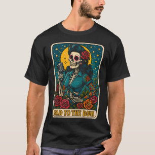 Bad to the Bone Retro Skeleton Singer T-Shirt
