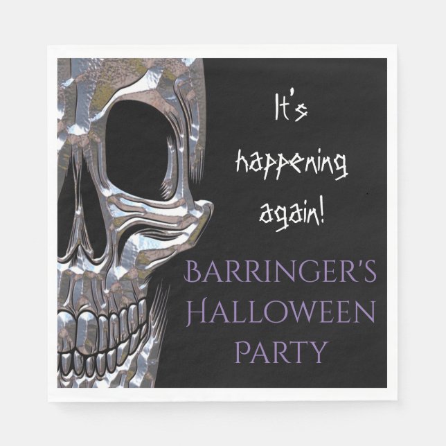 Bad to the Bone Skull Party Napkin (Front)