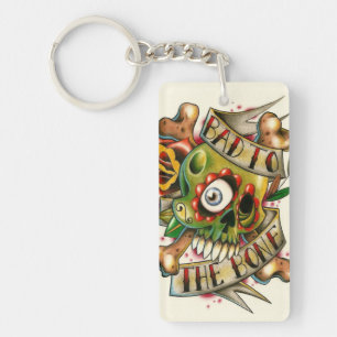 Bad to the bone skullies! keychain