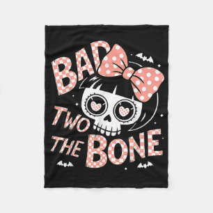 Bad Two The Bone 2 Years Old Birthday 2nd Toddler Fleece Blanket