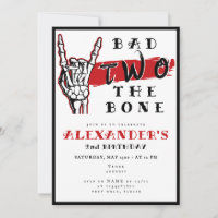 Bad Two The Bone 2nd Birthday Skeleton Hand