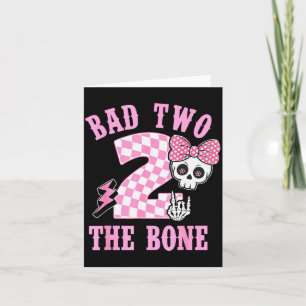 Bad Two The Bone Birthday 2 Years Old Nk Checkered Card
