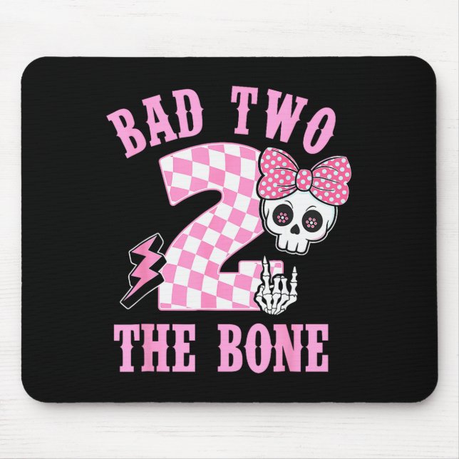 Bad Two The Bone Birthday 2 Years Old Nk Checkered Mouse Pad (Front)