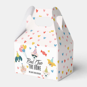 Bad Two the Bone Dogs & Cat Balloons 2nd Birthday Favor Box