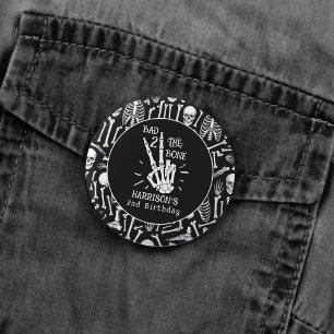 Bad Two The Bone! Halloween 2nd Birthday Party 1 Inch Round Button