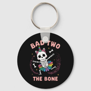 Bad Two The Bone Halloween Birthday 2nd Birthday G Keychain