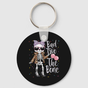Bad Two The Bone Halloween Birthday 2nd Birthday G Keychain