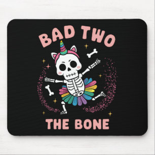 Bad Two The Bone Halloween Birthday 2nd Birthday G Mouse Pad