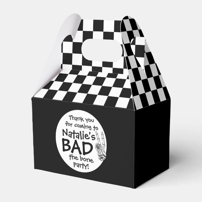 Bad Two The Bone Personalized 2nd Birthday Party Favor Box (Front Side)