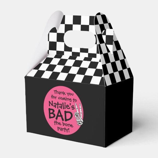 Bad Two The Bone Personalized 2nd Birthday Party Favor Box (Front Side)