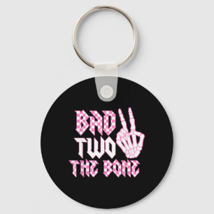 Bad Two The Bone Pink Birthday 2 Years Old Keychain