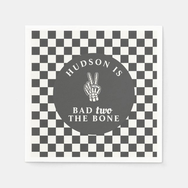 Bad TWO The Bone Second Birthday  Napkin (Front)