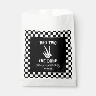Bad Two The Bone Skeleton 2nd Birthday Party Favour Bag