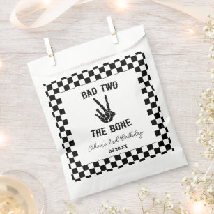 Bad Two The Bone Skeleton 2nd Birthday Party Favour Bag