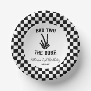 Bad Two The Bone Skeleton 2nd Birthday Party Paper Plate