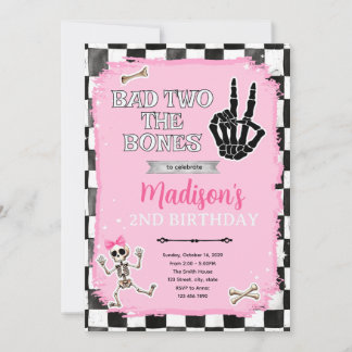 Bad two the bones halloween Invitation