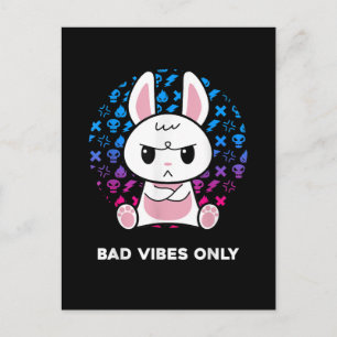 Bad Vibes Only Holiday Postcard