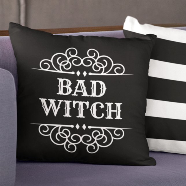 Bad Witch Black Custom Halloween Throw Pillow (Creator Uploaded)