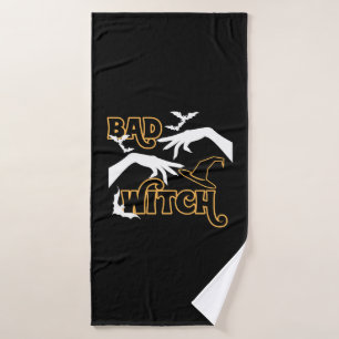 Bad Witch Funny Halloween Costume For Women Bath Towel