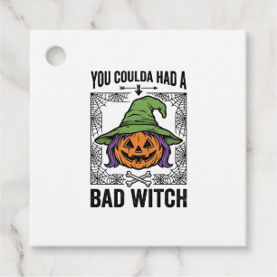 Bad Witch Funny Halloween Pumpkin Witch_1 Favour Tags