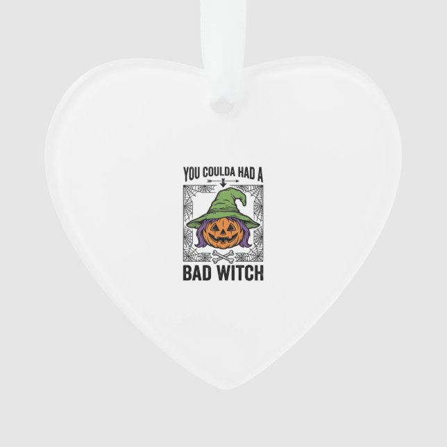 Bad Witch Funny Halloween Pumpkin Witch_1 Ornament (Front)
